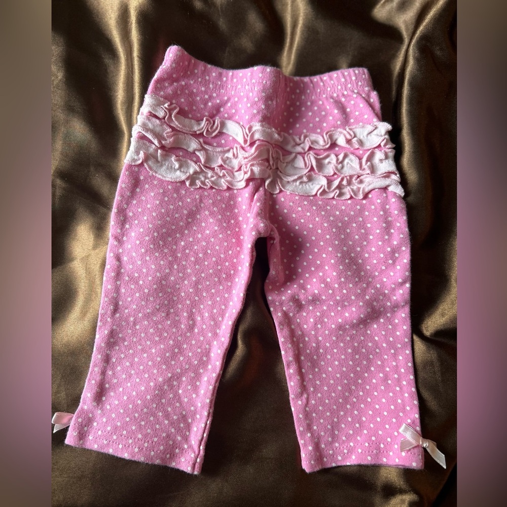Pink girls leggings 3/6 months
